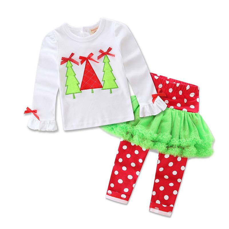 Style G Black Girls Christmas Clothing Sets New Year Clothes Kids Long Sleeve Christmas